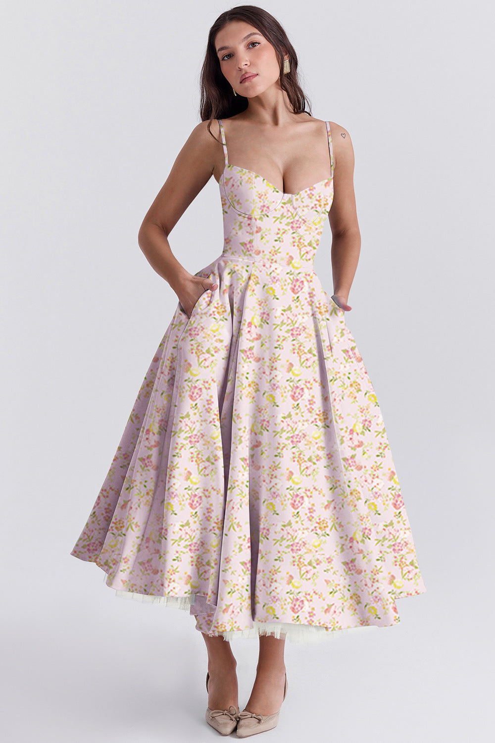 French Mesh Princess Dress with Large Swing Skirt