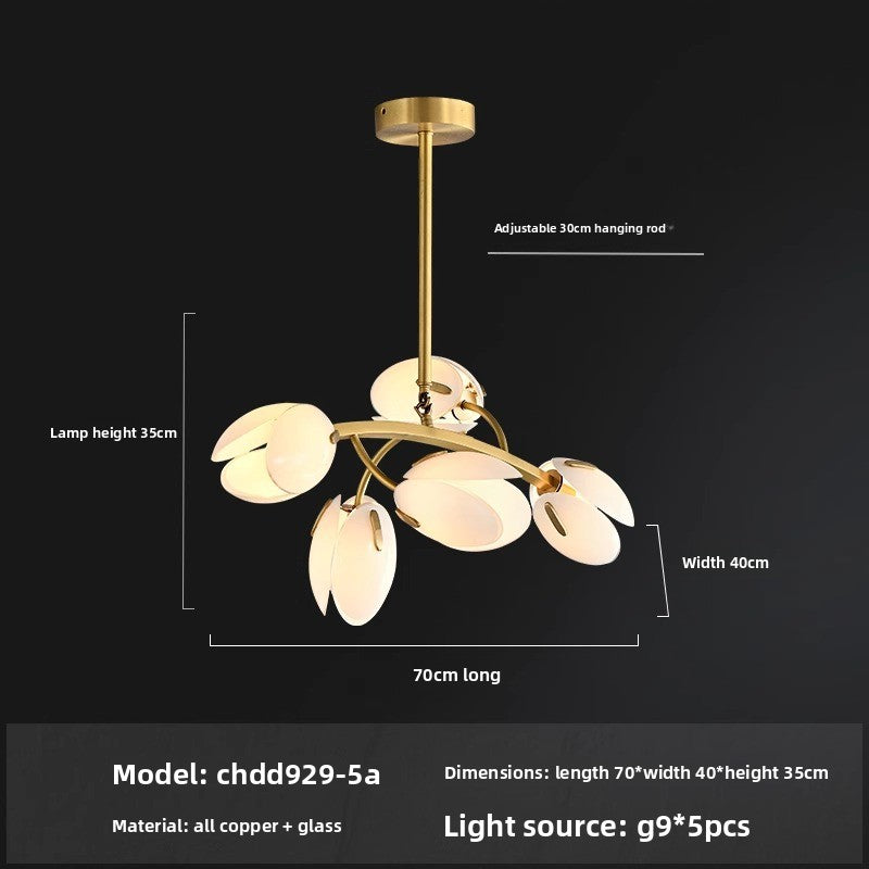 French Nordic Tulip Chandelier Light