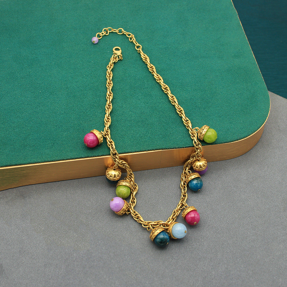 French Retro Crystal Bead Bracelet