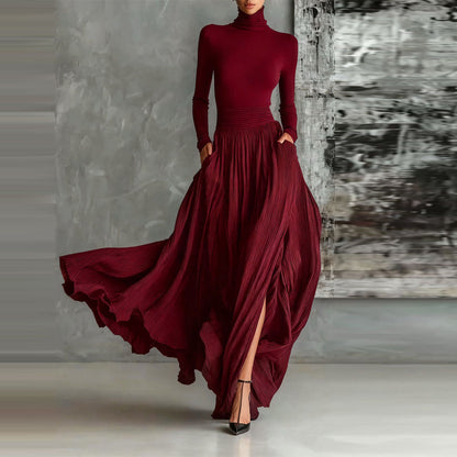French Retro Elegant Slim Fit Long Dress