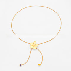 Gold flower pull-out necklace