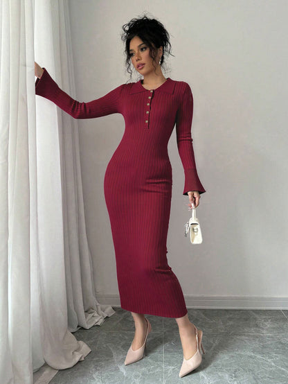 French Retro Knitted Dress