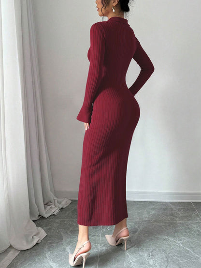 French Retro Knitted Dress