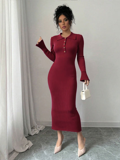 French Retro Knitted Dress