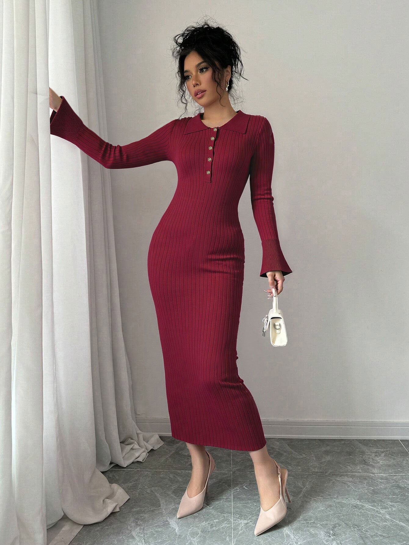 French Retro Knitted Dress