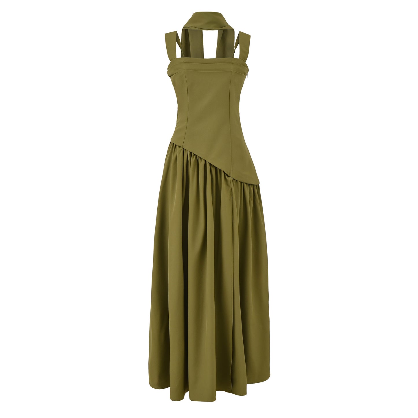 French Retro Lace-up Suspender Dress
