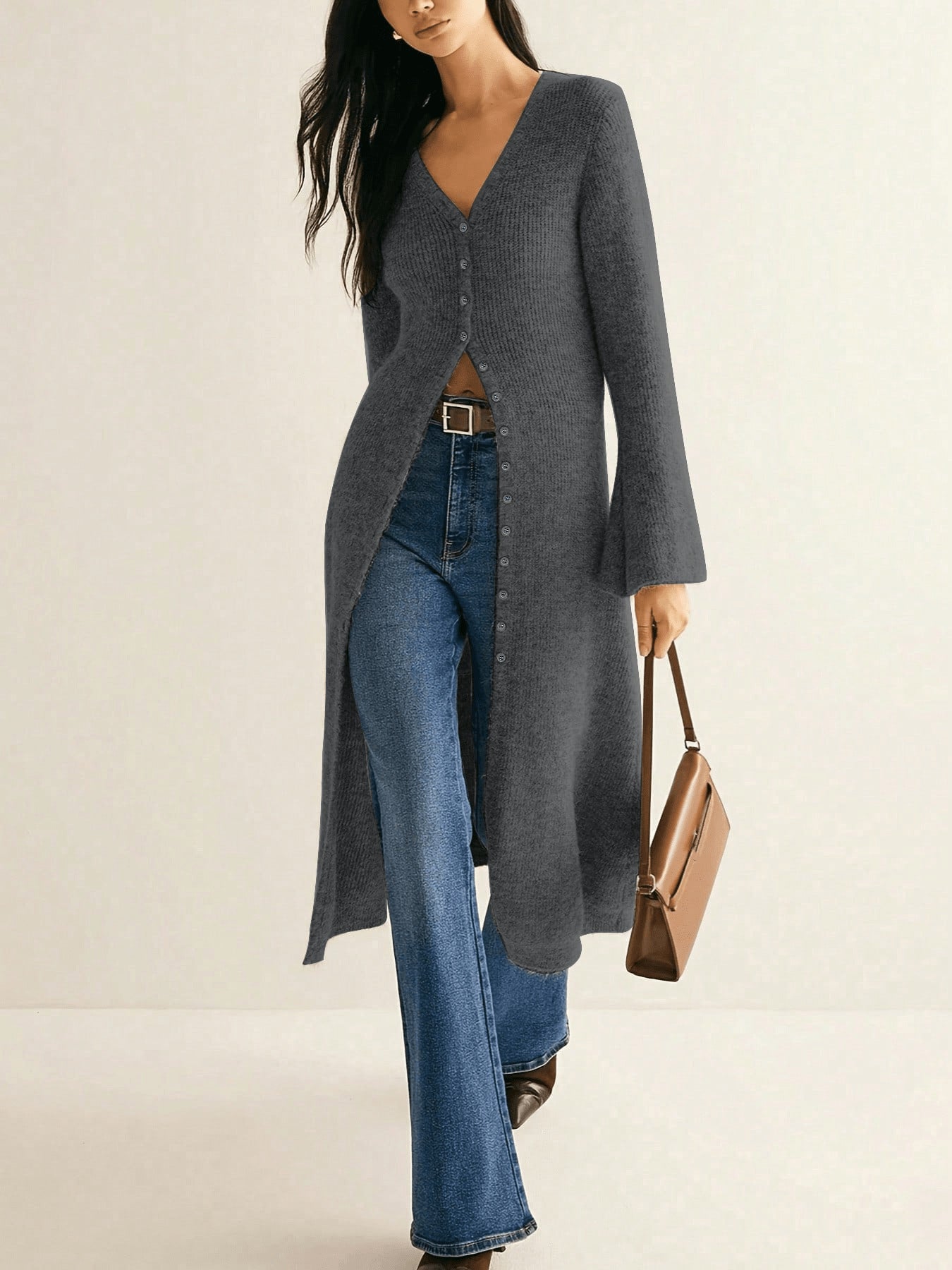 French Retro Long Sleeve Knitted Cardigan