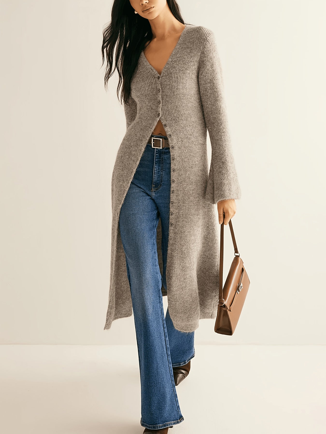French Retro Long Sleeve Knitted Cardigan