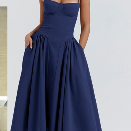 French Retro Long Sleeveless Dress