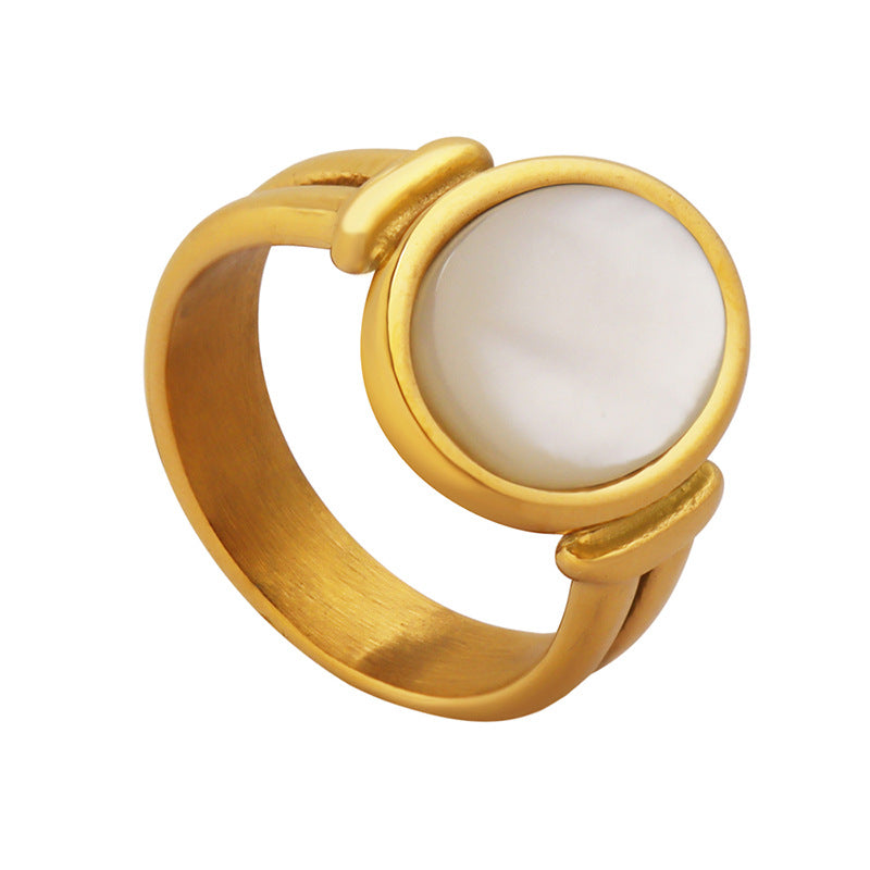 French Retro Seashell Titanium Steel Ring