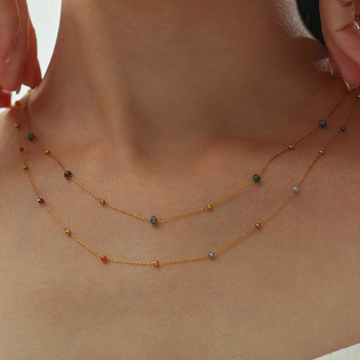 French Romantic Stone Necklace