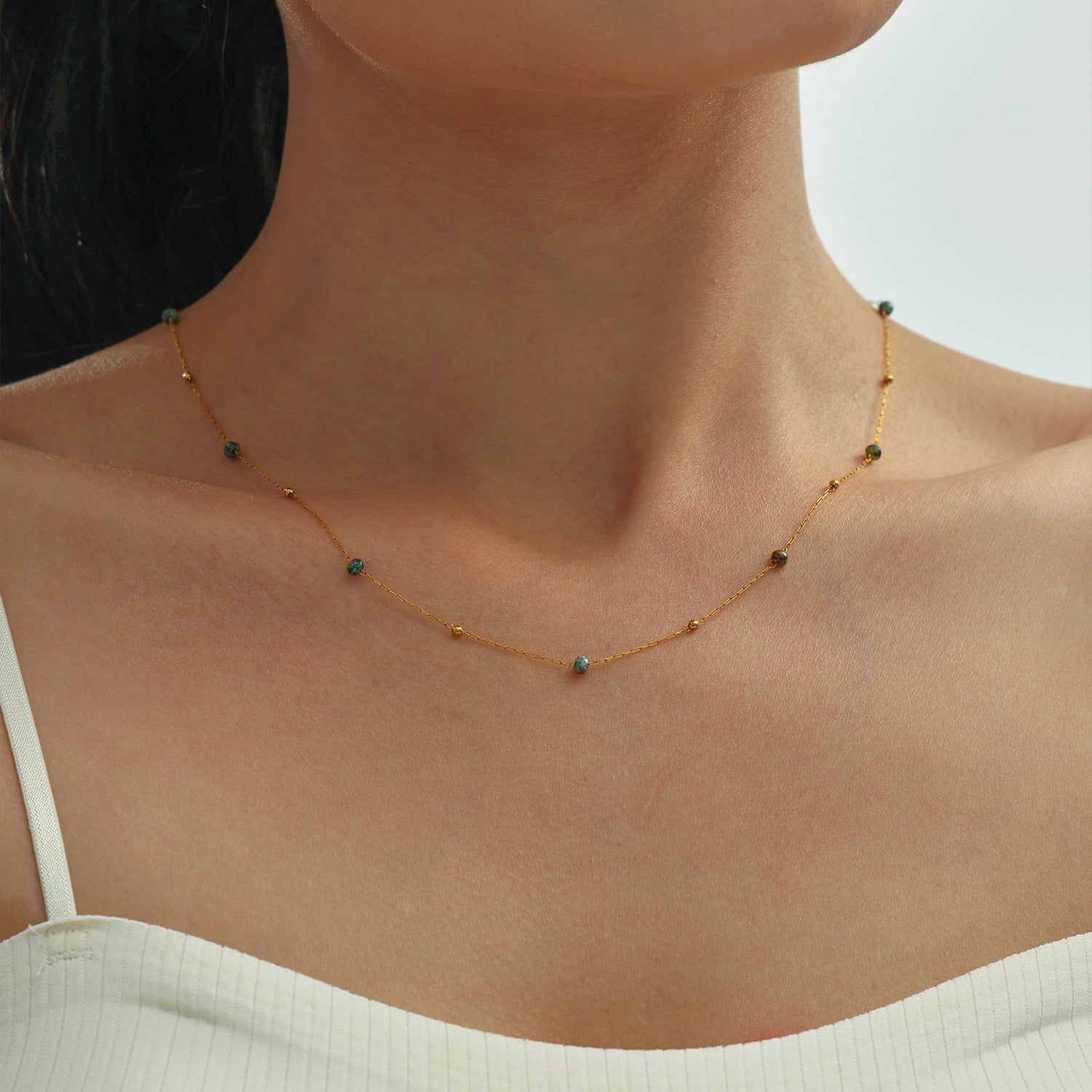 French Romantic Stone Necklace