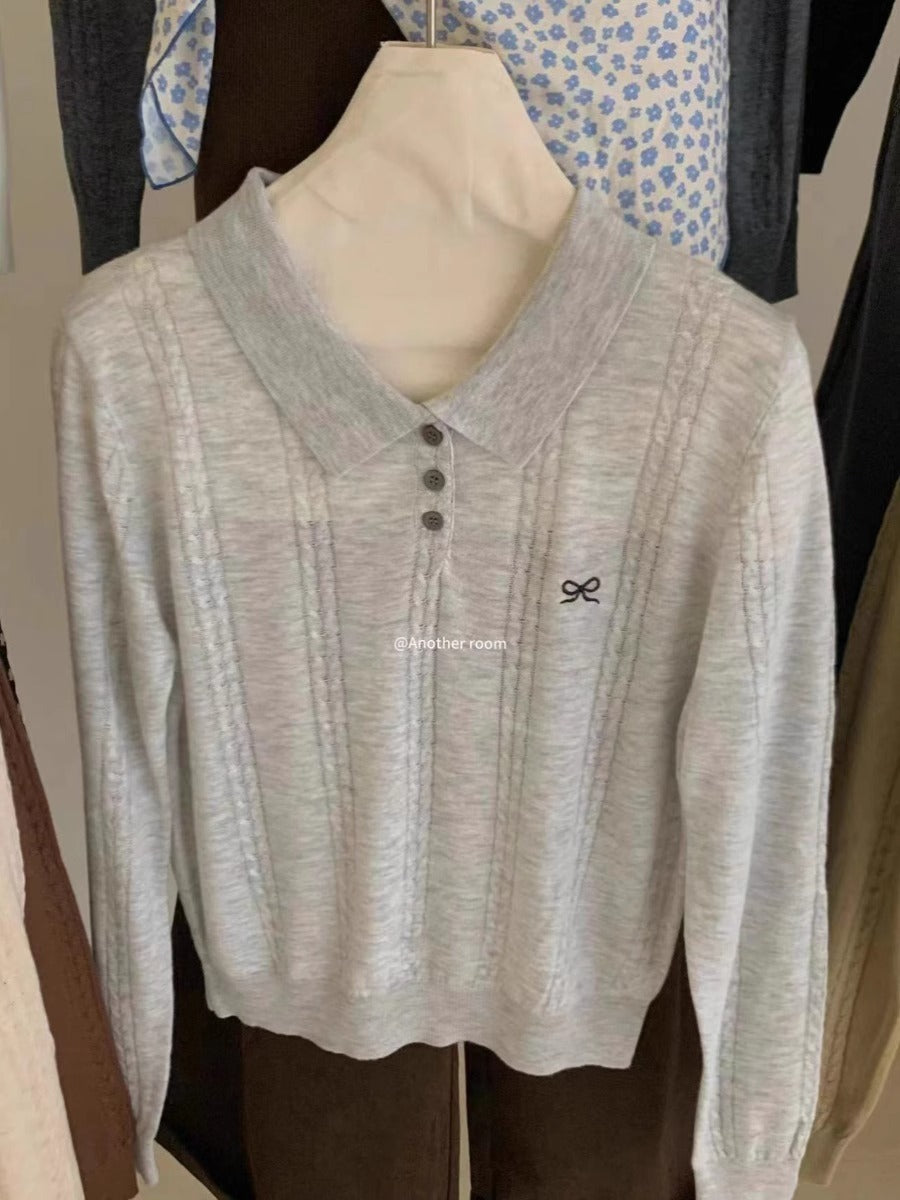 French short-sleeved knitted women's top
