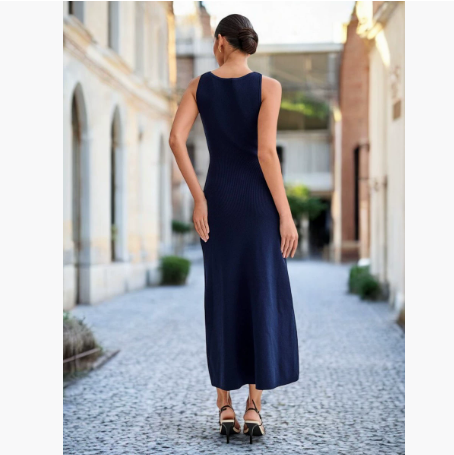 French Sleeveless Knit Dress