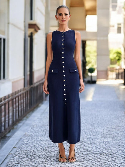 French Sleeveless Knit Dress
