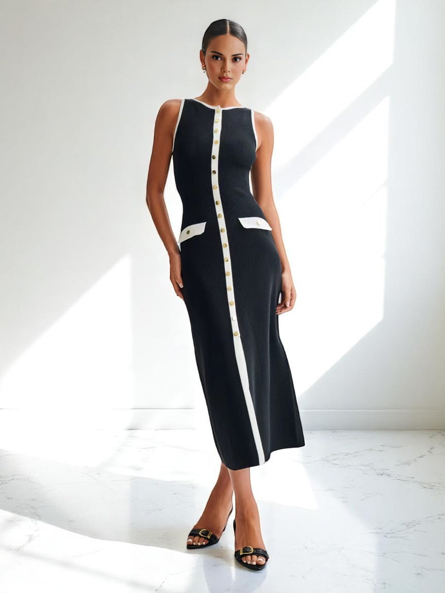 French Sleeveless Knit Dress