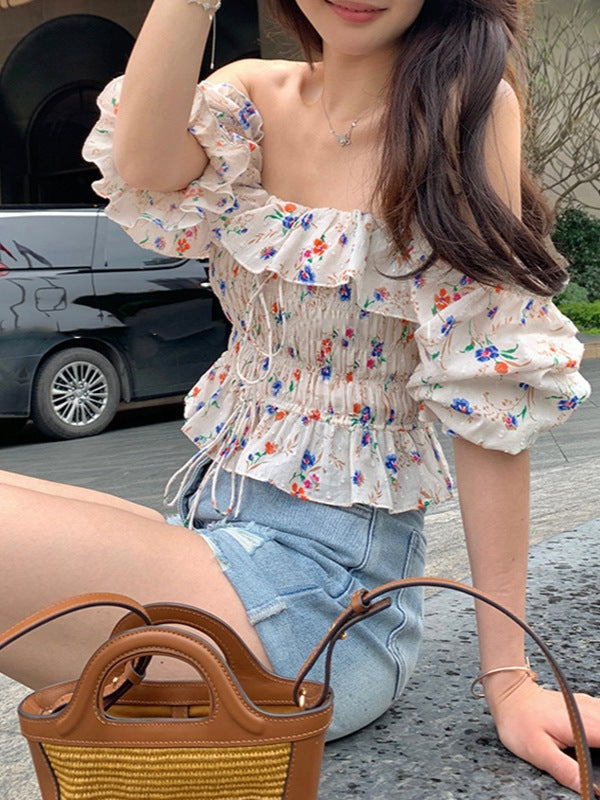 French Square Neck Embroidered Cotton Dress