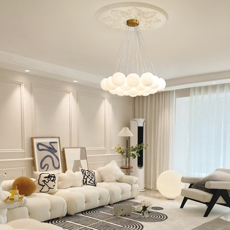 French Style Bubble Moon Planet Chandelier LED Hanging Light