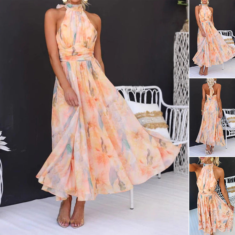 French Style Dopamine Color Long Dress