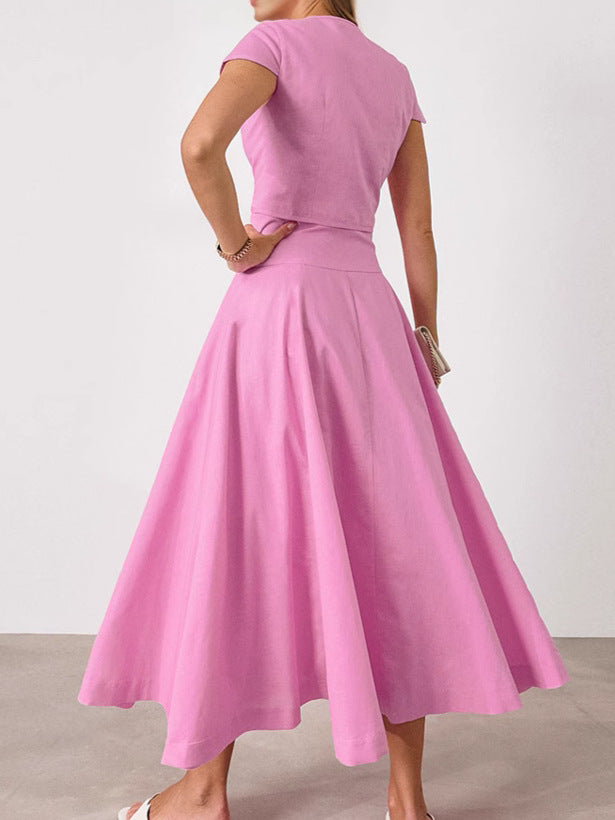French Style Elegant A-Line Long Skirt Suit