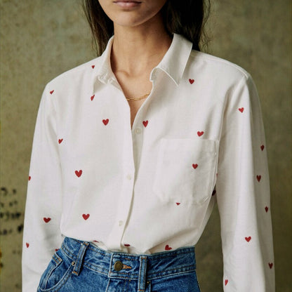 French Style Embroidered Cotton Shirt