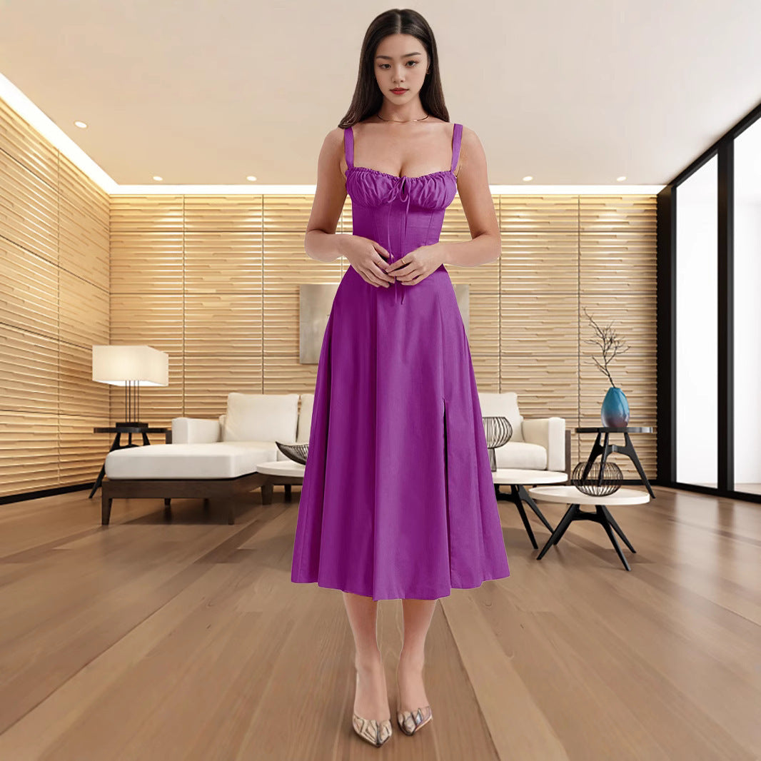 French Style Floral Print A-Line Dress