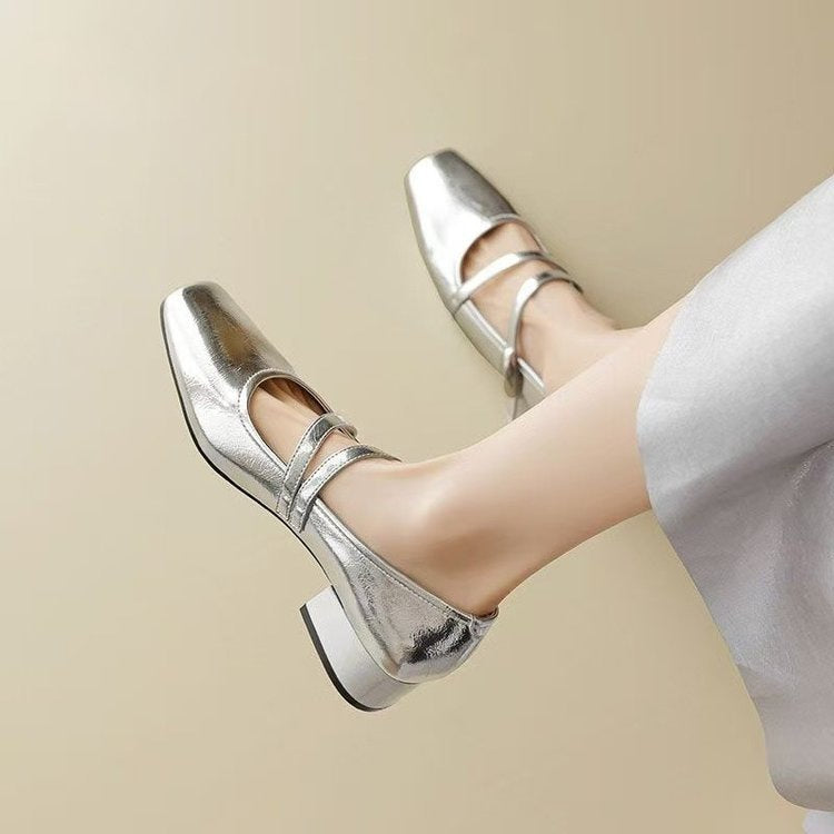 French Style Low Heel Mary Jane Shoes