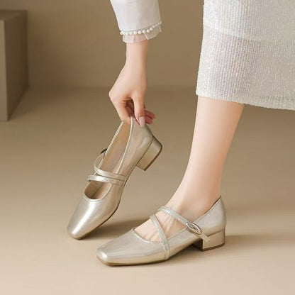 French Style Low Heel Mary Jane Shoes