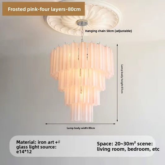 French Style Modern Chandelier with Glass Shade