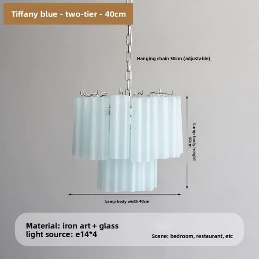 French Style Modern Chandelier with Glass Shade