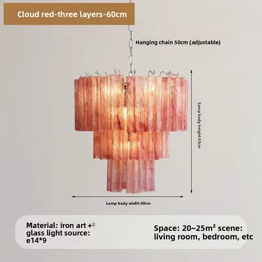 French Style Modern Chandelier with Glass Shade