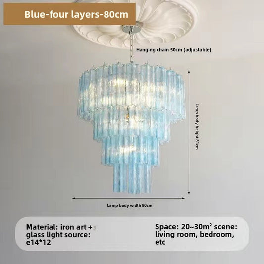 French Style Modern Chandelier with Glass Shade