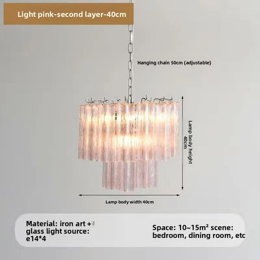 French Style Modern Chandelier with Glass Shade