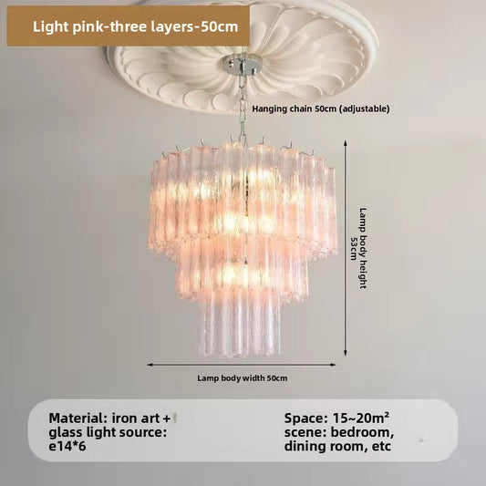 French Style Modern Chandelier with Glass Shade