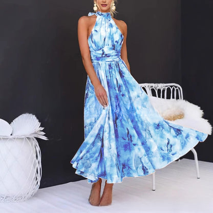 French-style, mood-enhancing dopamine-colored long dress