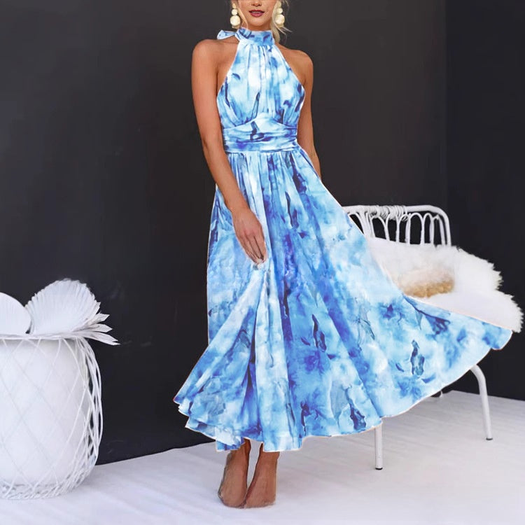 French-style, mood-enhancing dopamine-colored long dress