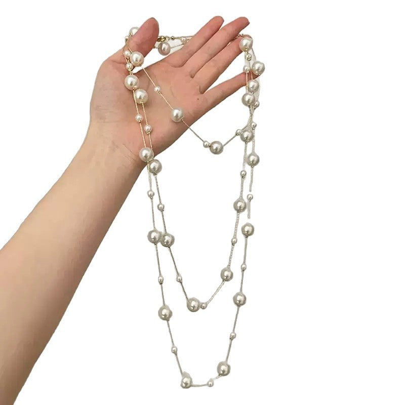 French Style Multi Layer Imitation Pearl Necklace
