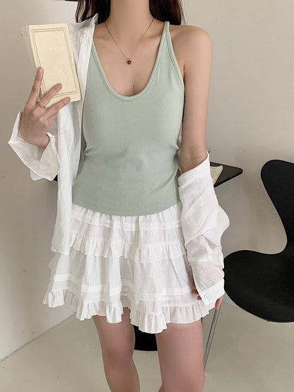 French-style neckless blouse