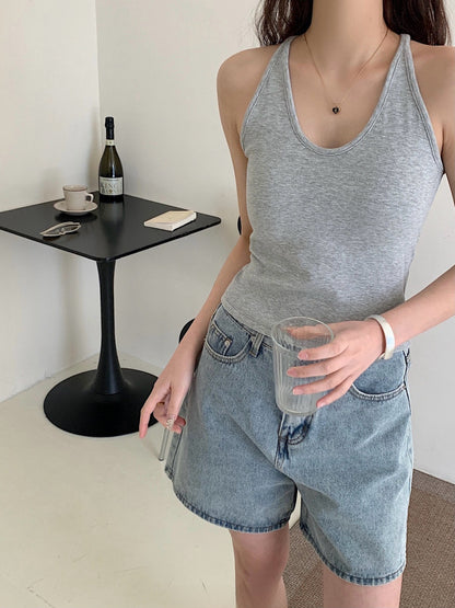 French-style neckless blouse