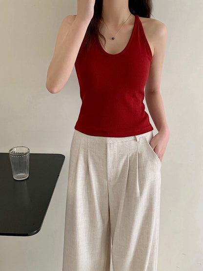 French-style neckless blouse
