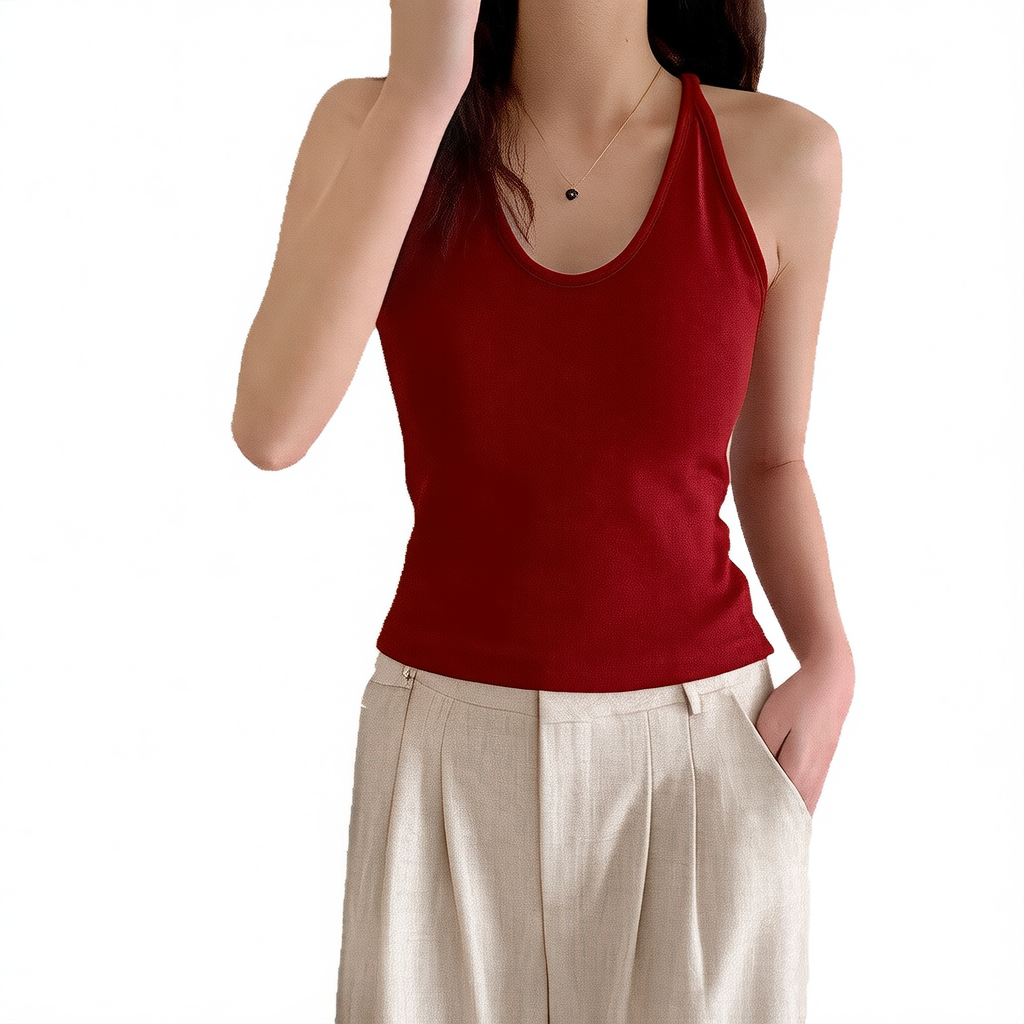 French-style neckless blouse