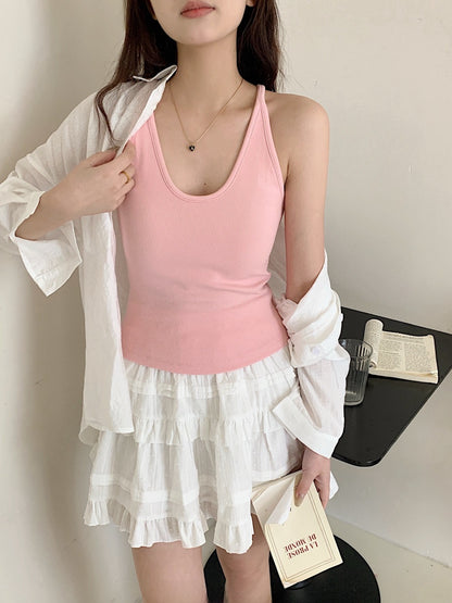 French-style neckless blouse