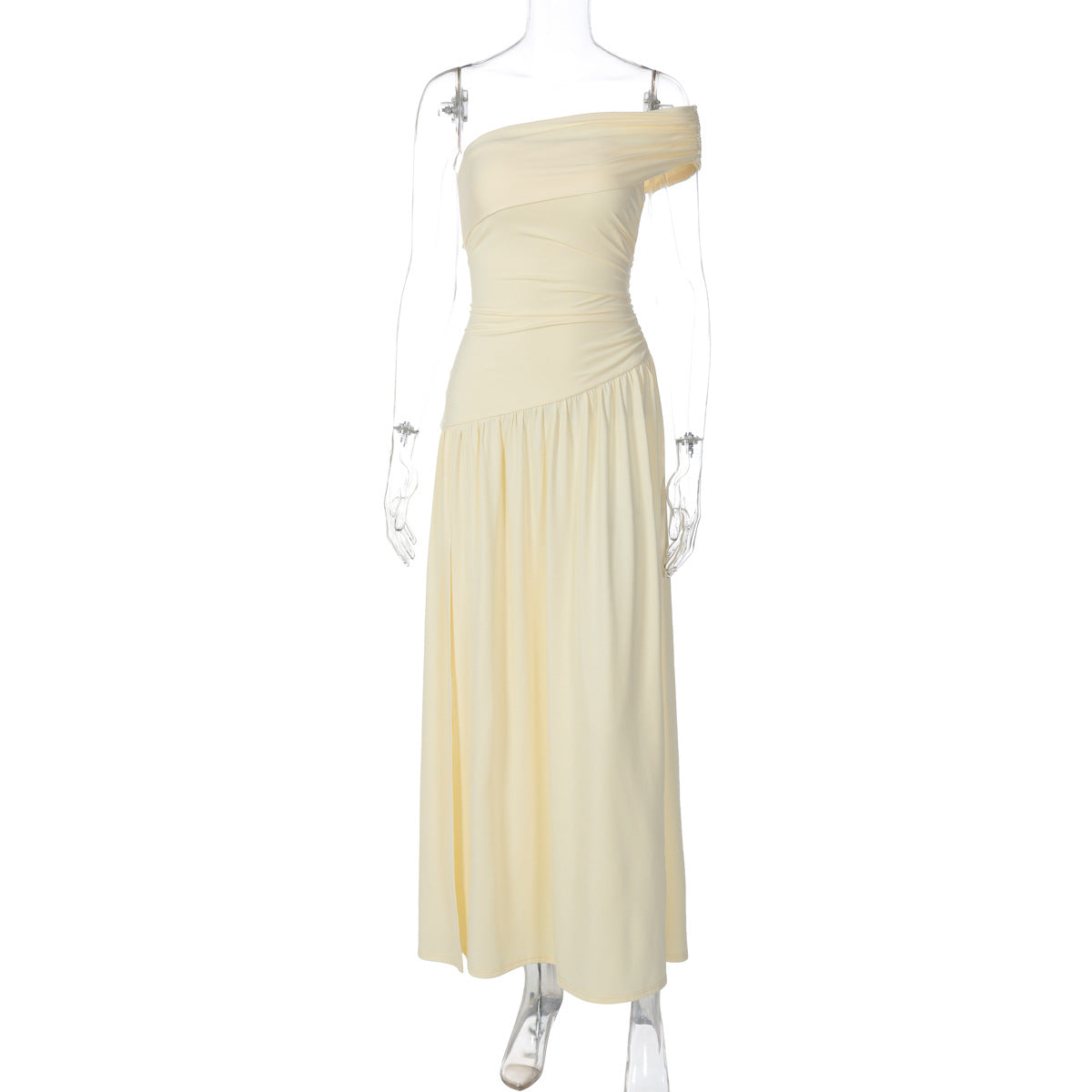 French Style Off-Shoulder Slit Long Dress