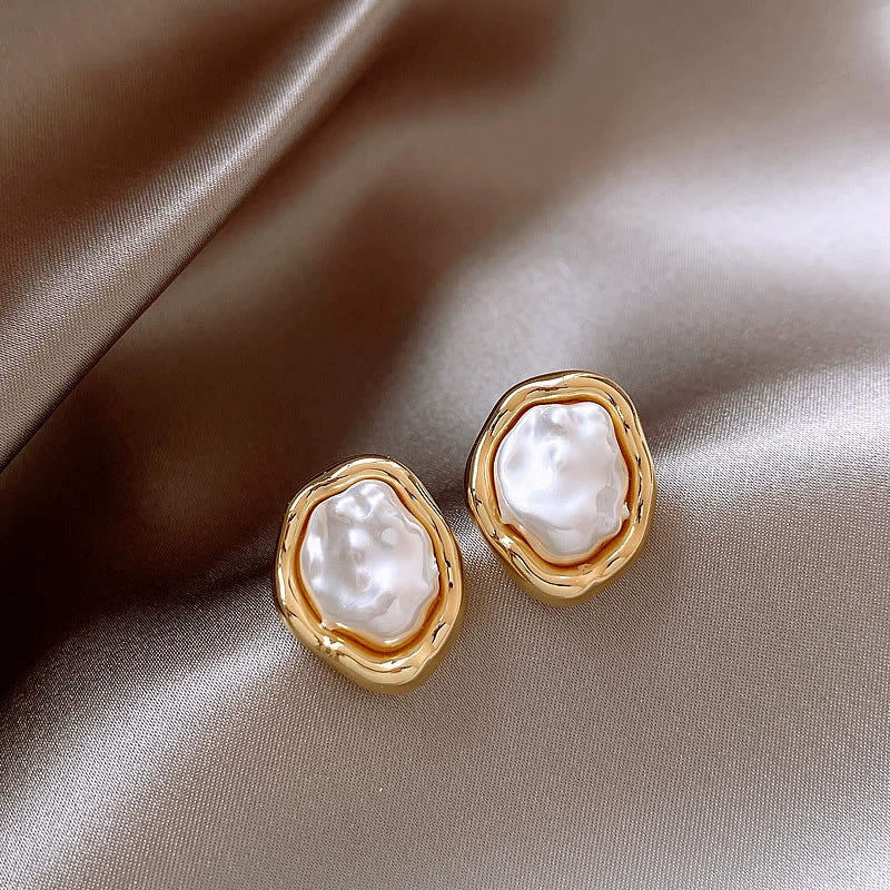 French Style Pearl Tassel Earrings with 925 Silver Needles