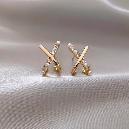 French Style Pearl Tassel Earrings with 925 Silver Needles