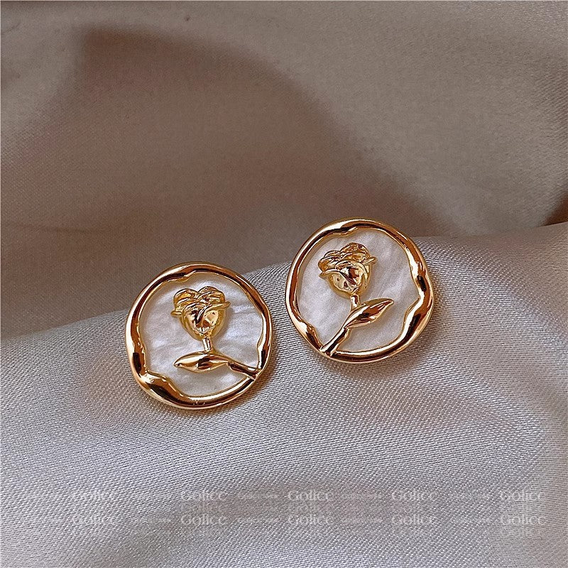 French Style Pearl Tassel Earrings with 925 Silver Needles