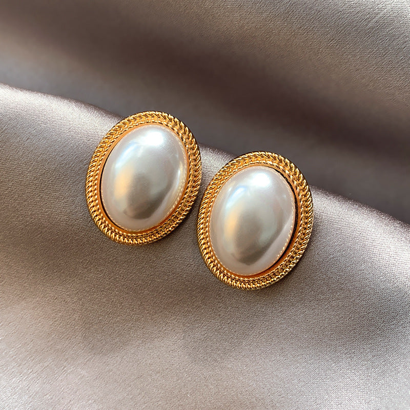 French Style Pearl Tassel Earrings with 925 Silver Needles