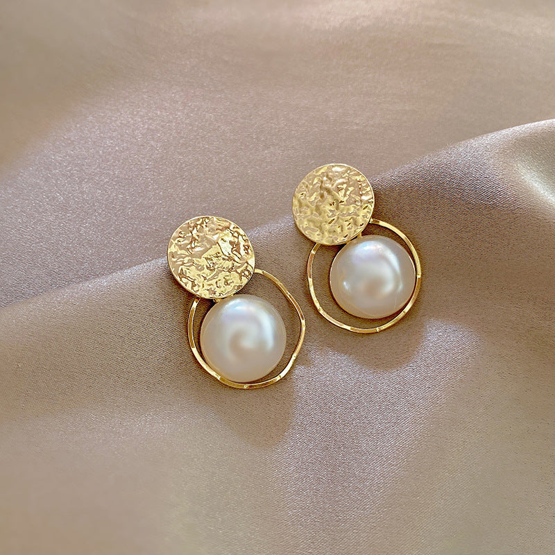 French Style Pearl Tassel Earrings with 925 Silver Needles