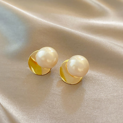 French Style Pearl Tassel Earrings with 925 Silver Needles
