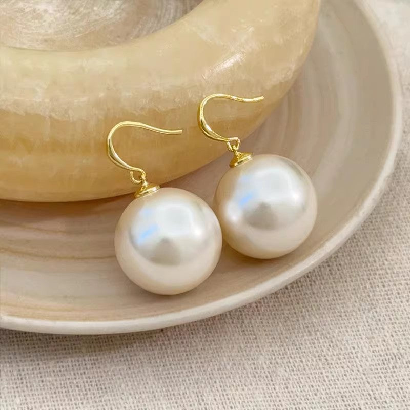 French Style Pearl Tassel Earrings with 925 Silver Needles
